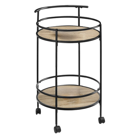 Sarantino Reno Mini Bar Cart Caddy in Grey Oak