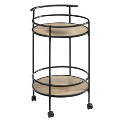 Sarantino Reno Mini Bar Cart Caddy in Grey Oak