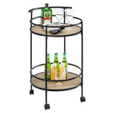 Sarantino Reno Mini Bar Cart Caddy in Grey Oak