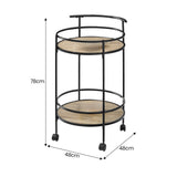 Sarantino Reno Mini Bar Cart Caddy in Grey Oak