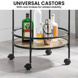 Sarantino Reno Mini Bar Cart Caddy in Grey Oak