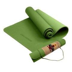 Powertrain Dual Layer 6mm Yoga Mat | Olive | Non-slip Surface And Carry Strap For Ultimate Comfort And Portability