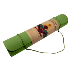 Powertrain Dual Layer 6mm Yoga Mat | Olive | Non-slip Surface And Carry Strap For Ultimate Comfort And Portability