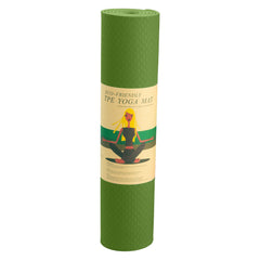 Powertrain Dual Layer 6mm Yoga Mat | Olive | Non-slip Surface And Carry Strap For Ultimate Comfort And Portability