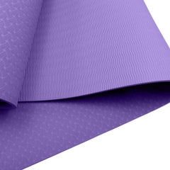 Powertrain Dual Layer 6mm Yoga Mat | Dark Lavender | Non-slip Surface And Carry Strap For Ultimate Comfort And Portability