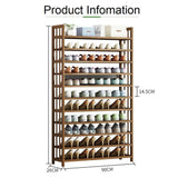 8 Tier Tower Bamboo Wooden Shoe Rack Corner Shelf Stand Storage Organizer