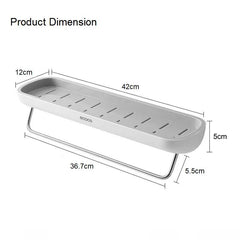 Bathroom Shelves Organizer Wall Mount Home Towel shelf Shampoo Rack With Towel Bar Storage Rack Bathroom Accessories Grey