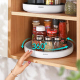Ecoco Kitchen Rotating Spice Condiment Storage Rack Bathroom Swivel Tray Organizer Black