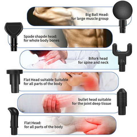 POWERFUL 6 Heads LCD Massage Gun Percussion Vibration Muscle Therapy Deep Tissue Carbon Friber