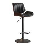 SERENITà European Wooden Modern Bar Stools Bistro Stool with Rotating and Aerodynamic Multi-levelled(Black)