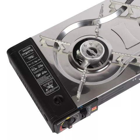 2 Burner Butane Countertop Stove, Portable Adjustable Burners with Carry Case, Portable Camping Stove with Baking Tray
