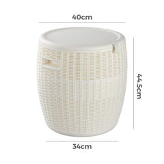 White Outdoor Bar Stool with Storage