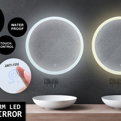 LED Wall Mirror Round Anti-Fog Bathroom 70cm