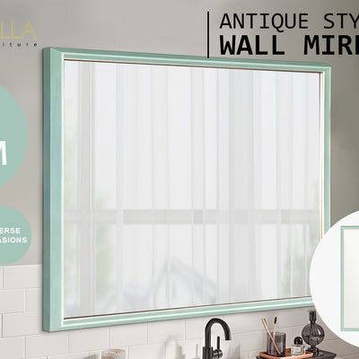 Wall Mirror Rectangular Frame Bathroom 70x90cm Turquoise