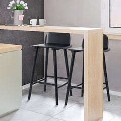 Wooden Bar Stool Dining Chair Ash Wood ELISE 65cm BLACK