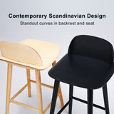 Wooden Bar Stool Dining Chair Ash Wood ELISE 65cm
