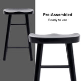 2X Wooden Bar Stool Dining Chair Pine Wood FRIDA 65cm BLACK