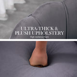 Armchair Lounge Chair Accent Velvet Shell Scallop + Ottoman Footstool Round GREY