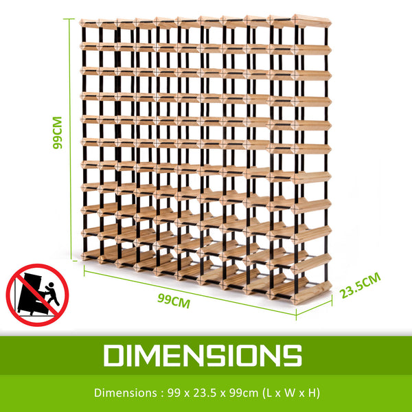 Timber Wine Rack Storage Cellar Organiser 110 Bottle