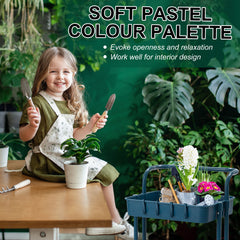 Trolley Cart Storage Utility Rack Shelf Organiser Swivel Kitchen 3 Tier BLUE