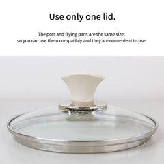 Sauce Pot Frying Pan w/ a Lid Set Non-Stick Stone Induction IH Frypan 16cm PINK