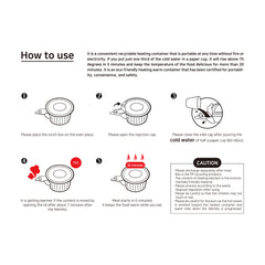 60 Pack Dalat Heating Lunch Box Container 26cm B + Heating Bag