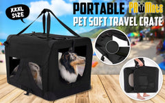 Portable Soft Dog Cage Crate Carrier XXXL BLACK