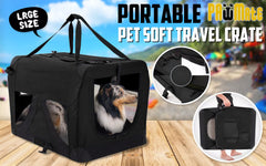 Portable Soft Dog Cage Crate Carrier XL BLACK
