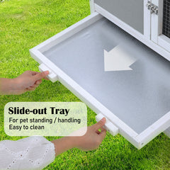 Rabbit Hutch Chicken Coop 147cm 2 Storey Pet Cage Run GRACIE