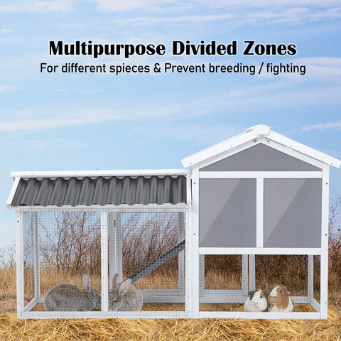 Rabbit Hutch Chicken Coop 147cm 2 Storey Pet Cage Run GRACIE