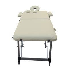 YES4HOMES 2 Fold 6cm Thickness Foam Portable Aluminium Massage Table Massage Bed Beauty Therapy Beige