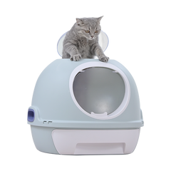 YES4PETS Hooded Cat Toilet Litter Box Tray House With Drawer & Scoop Blue