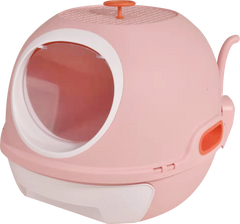 YES4PETS Hooded Cat Toilet Litter Box Tray House With Drawer and Scoop Pink