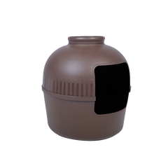 YES4PETS Multifunctional Cat Litter Box Pet Cat House Semi-Enclosed Brown