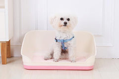 YES4PETS Medium Portable Dog Rabbit Potty Training Tray Pet Puppy Toilet Trays Loo Pad Mat With Wall Pink