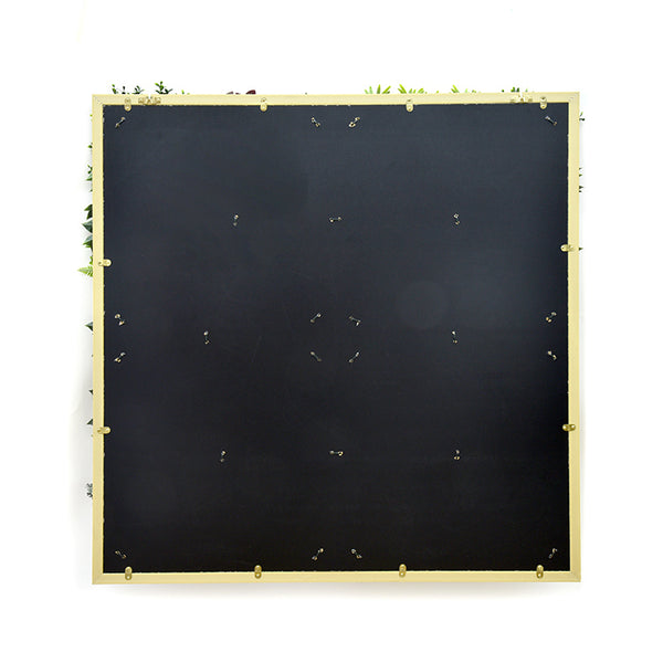 YES4HOMES 3D 1Mx1M Green Artificial Plants Wall Panel Flower Wall With Frame Vertical Garden UV Resistant Frame