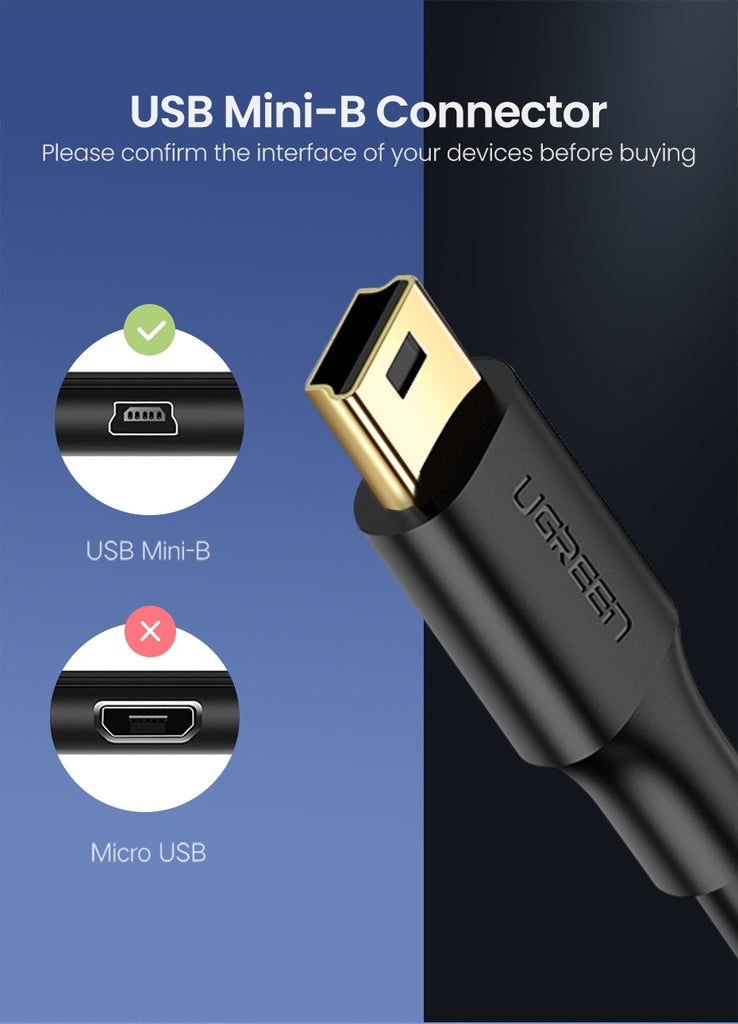 UGREEN 10353 USB-A to Mini-USB Cable 0.25M – NT Deals
