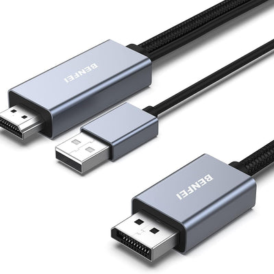 BENFEI 344GY-5M HDMI to DisplayPort Unidirectional 4K Active Cable with USB Powered 5M