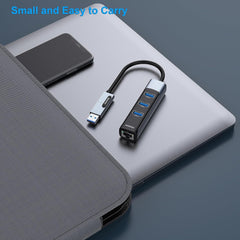 BENFEI 350GY 2-in-1 USB-C+USB 3.0 to RJ45 Gigabit Ethernet Port + 3-Port USB 3.0 HUB