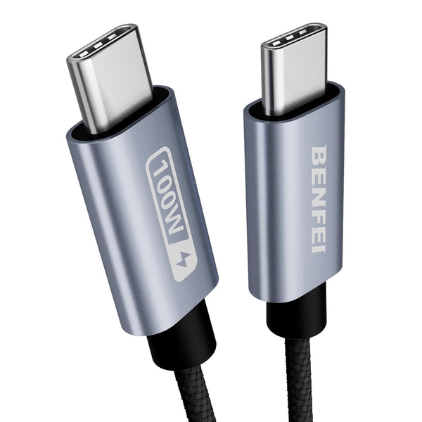 BENFEI 351SL-6F 100W USB-C to USB-C Fast Charging Cable Aluminum Shell Tangle-Free Silicone