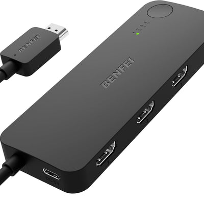 BENFEI 365BK HDMI Switch 4 in 1 Out 4K@60Hz, 2K@144Hz, HDCP 2.3 (with Adaptive Equalization Support 30ft HDMI Transmit)