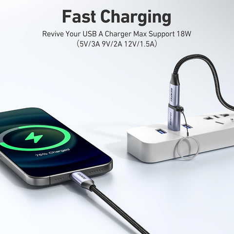 BENFEI 407GY USB Type-A to USB-C Adapter Male to Female Supporting 5V 3A Charging and 10Gbps Data Transmit