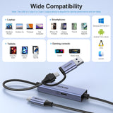 BENFEI 408GY USB-C to USB-C+A + PD (100W) Video/Audio Capture Card Supporting Full HD 1080P 60FPS for Streaming, Recording, Gaming