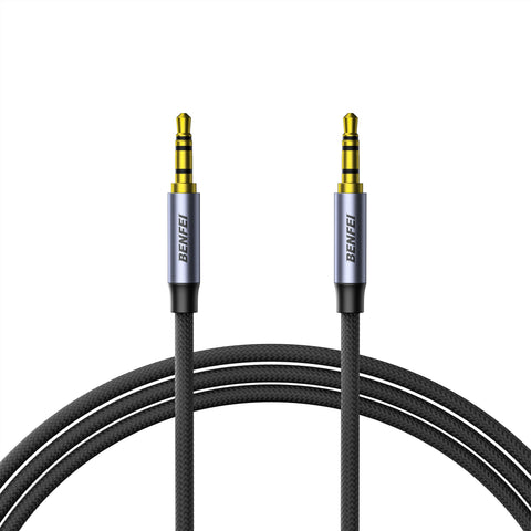 BENFEI 427GY 5M 3.5mm TRRS Male to Male Audio Cable, 4-Pole Stereo Mic Aux Cable, Nylon Braided Headphone Jack Cord