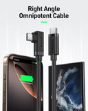 BENFEI 428BK-1M USB C to Right Angle USB C Cable , 90-dgree Angled USB 2.0 Type C Charger Cable, 3A Fast Charging & 480Mbps Data Sync, Durable PVC