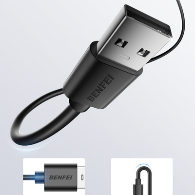 BENFEI 436BK-3M USB 2.0 Male to Micro USB Data Cable 3M