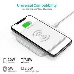 CHOETECH T511-S 10W/7.5W Fast Wireless Charger Pad (White)