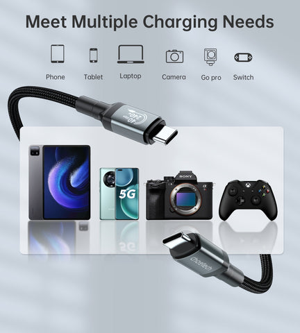 CHOETECH XCC-1040 USB-C M to M 240W Super Fast Speed Gen3 Cable 1.2M