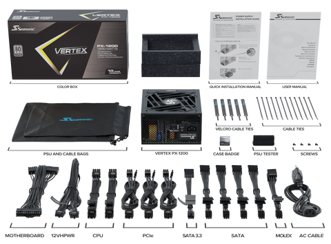 Seasonic VERTEX 1200W (PX-1200) Platinum Fully Modular PSU ATX 3.0