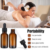 50ml (5 Pack) Amber Glass Dropper Bottle Liquid Essential Oils Bottle Bottles Leakproof Glass Tincture Bottles